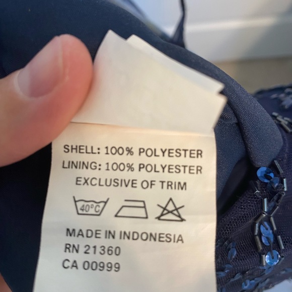 Mori Lee navy blue beaded bridesmaid dress - Picture 6 of 9